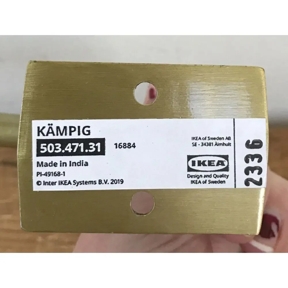 New IKEA Kampig Brass Finish Wall Mount Robe Towel Coat Hook